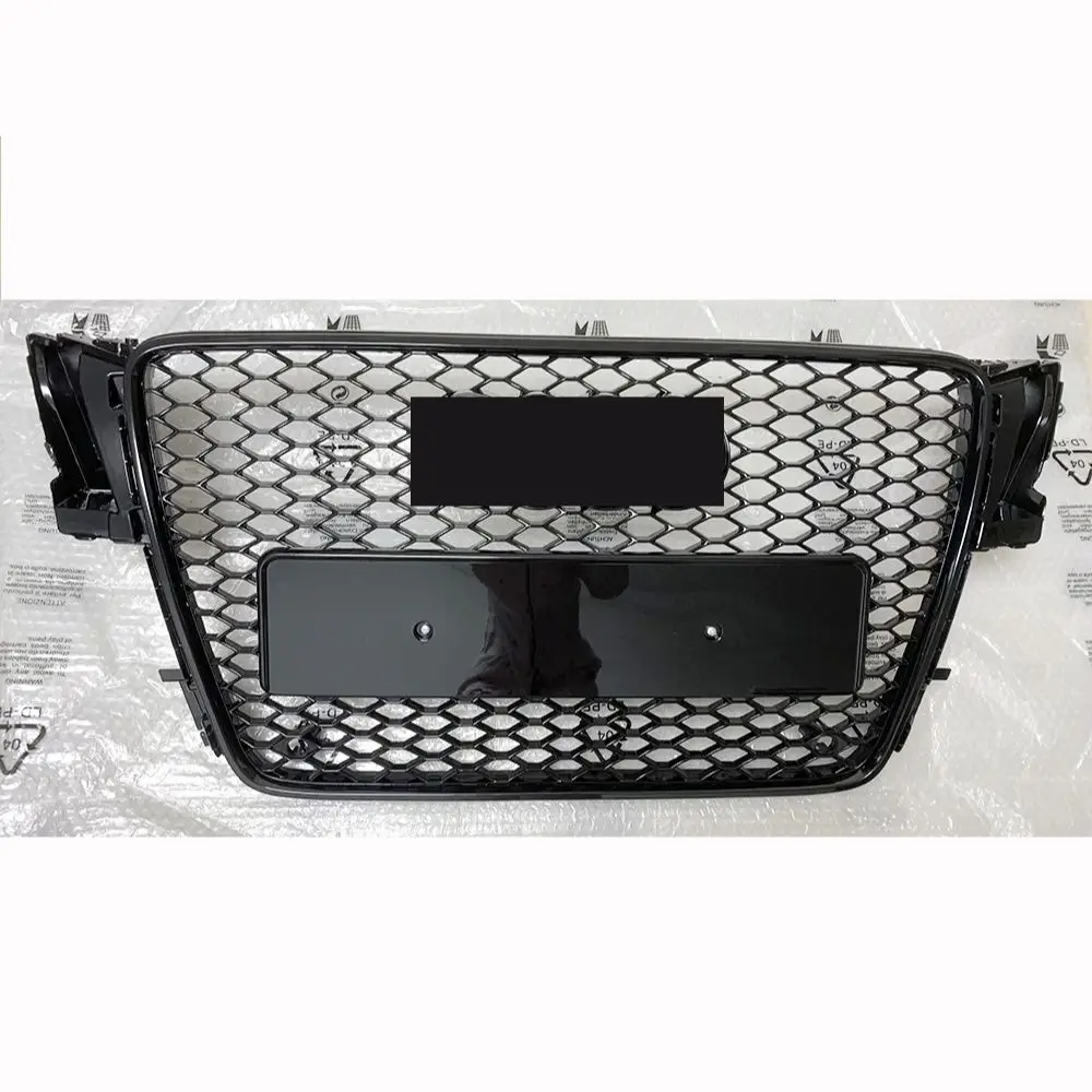 

For RS5 Style Front Sport Hex Mesh Honeycomb Hood Grill Gloss Black For Audi A5/S5 B8 2008 2009 2010 2011