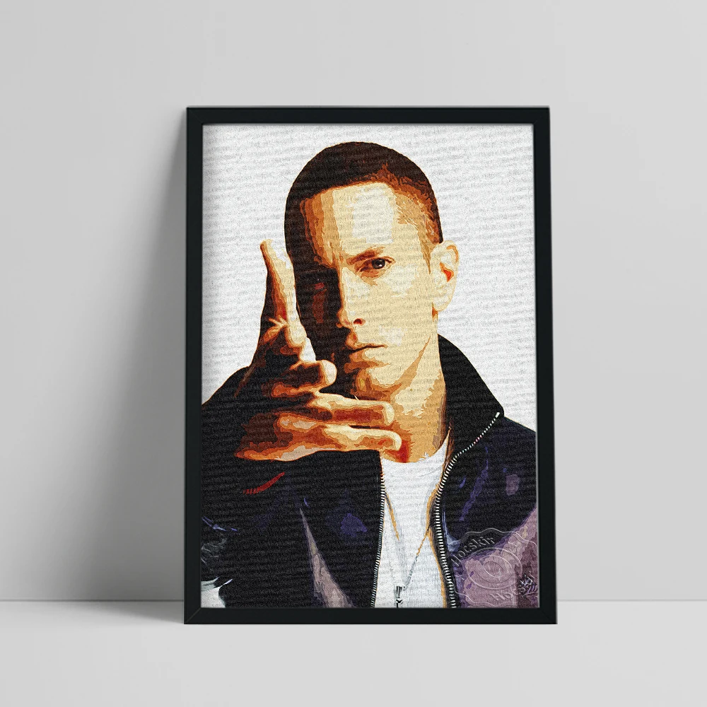 

Germany Singer Eminem Prints, Minimalism Rap Star Portrait Watercolor Poster, Eminem Rapper Wall Picture, Hip Hop Fans Collect