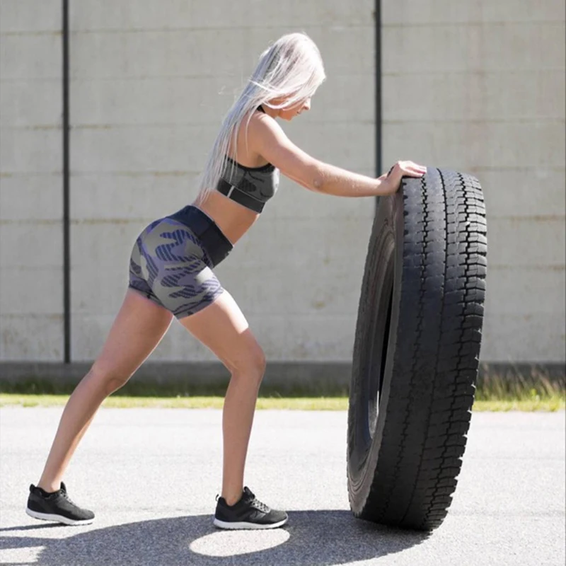 

Женские спортивные шорты для йоги, тренажерного зала, бега, летние пляжные шорты для тренировок, горячие быстросохнущие эластичные облегаю...