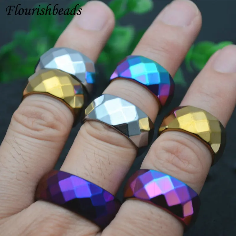 10 мм ширина натуральный камень смешанный стиль Радужный цвет покрытый