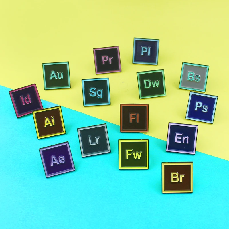 PS En AI Au Pr Design программное обеспечение иконка брошь квадратная Иконка я люблю тебя