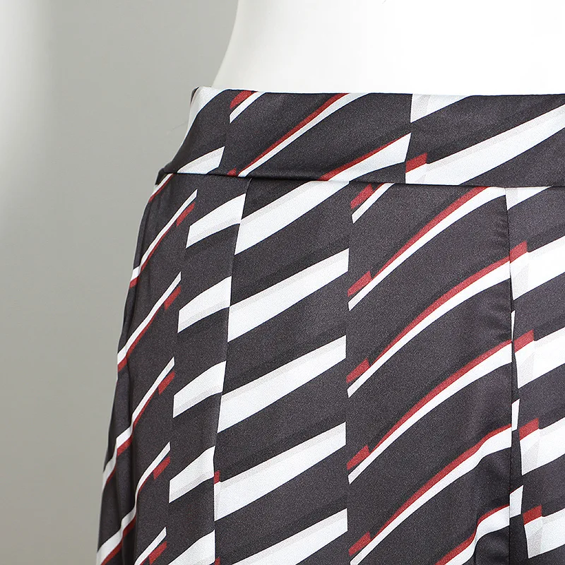 

street style striped women's wide leg pants sexy big split high waist casual pants female capris sweatpants women summer pants