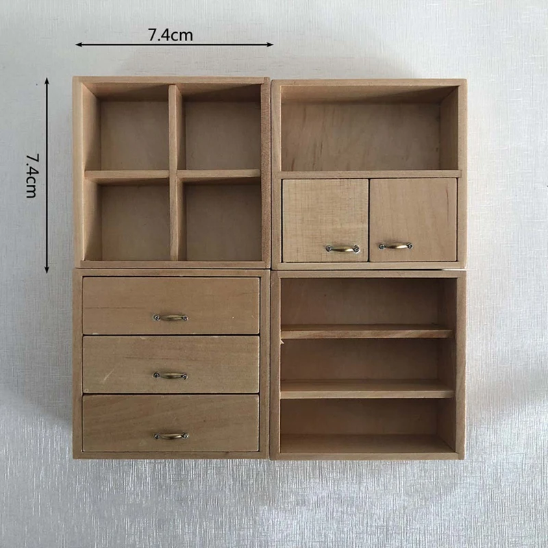 

1:12 Dollhouse Miniature Furniture Multifunction DIY Mini Cabinet Furniture Decorative Accessories