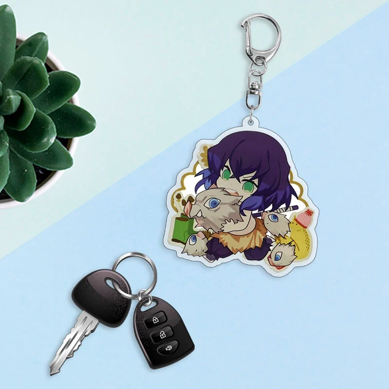 

Anime Keychain Japanese Anime Demon Slayer Pendant Cartoon Acrylic Keychain Cute Figure Keyring