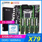 Комплект материнской платы HUANANZHI X79, X79-ZD3 REV2.0, M.2 MATX с Intel Xeon E5-2689 2,6 ГГц ЦП 4*8 Гб (32 ГБ) DDR3 1600 МГц ECCREG RAM