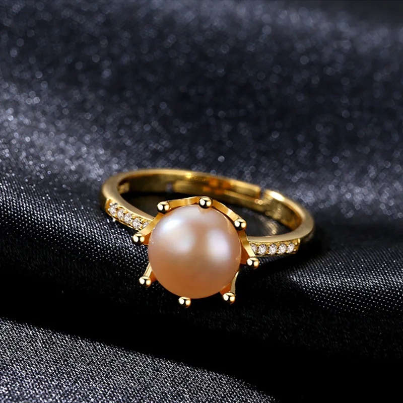 Серебряное кольцо 925 пробы модное в Корейском стиле с жемчугом свадебные кольца