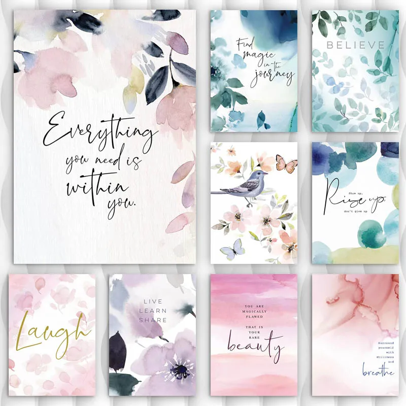 Современное искусство цветок вдохновляющая Печать текста картина домашний