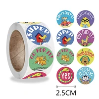 wholesale 500pcs2 5cm cartoon animal reward sticker english fun toy supplies suitcase stationery box label sticker