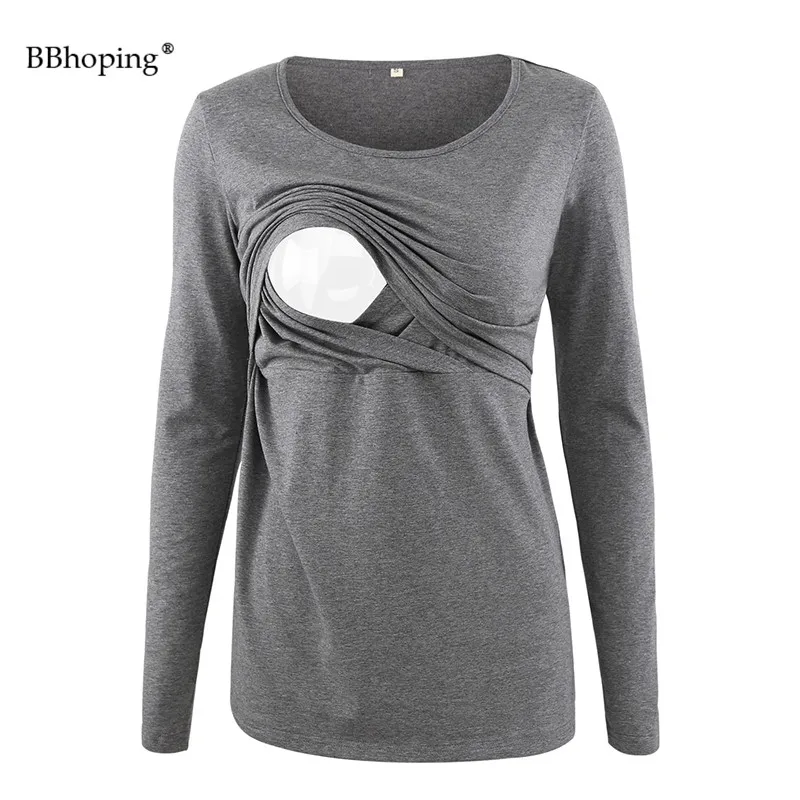 Women's Maternity Nursing Long Sleeve Tops Round Neck Double Layrerd Breastfeeding Pregnancy Blouses Winter Clothes | Мать и ребенок
