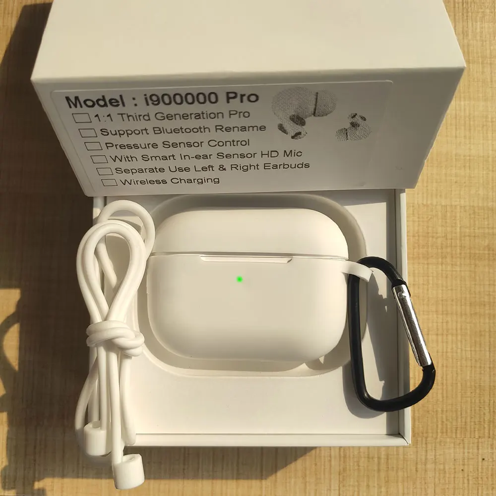 White case I900000 Pro Tws беспроводные наушники 1:1 Air 3 Датчик давления Bluetooth наушники H1 чип Pk i500 i1000 i9000 i50000 tws - Цвет: White case