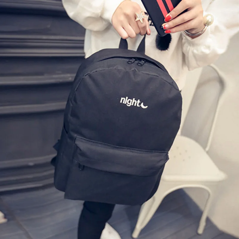 

Women Lady Men Backpack School Bag Waterproof Canvas Zipper Fashion For Travel C66