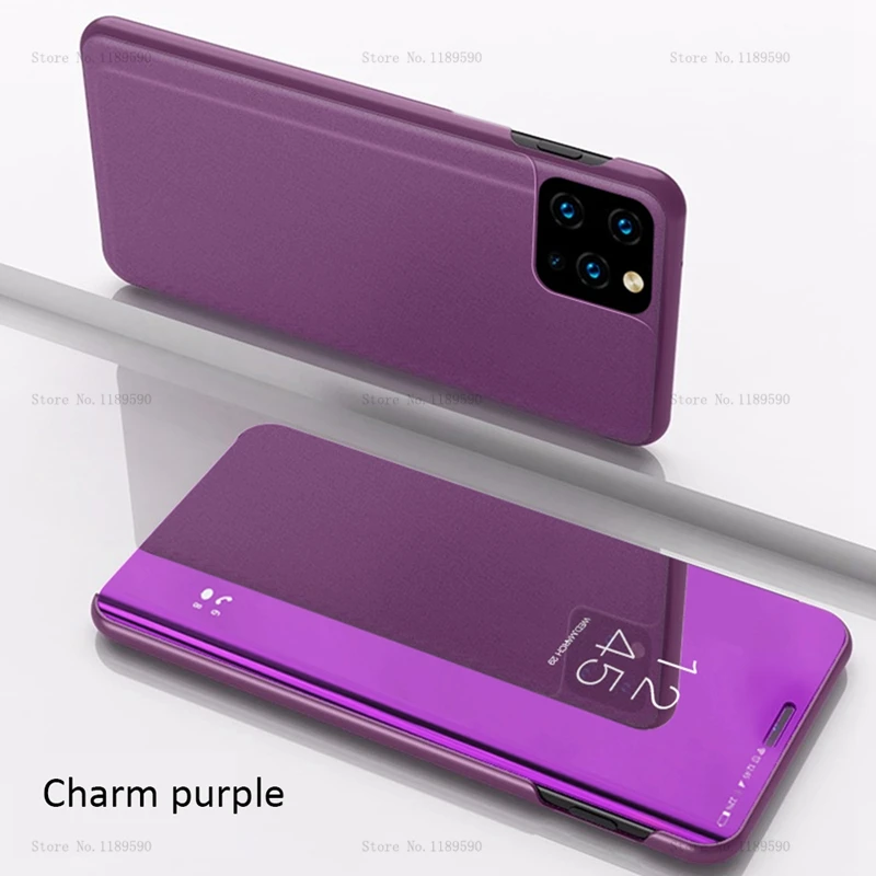Purple Роскошный зеркальный чехол для телефона iPhone 11 Pro Max XS Max XR 7 Plus 8 с поддержкой откидной крышки для iPhone X 6s 6 Plus 11 защитный чехол - Цвет: Purple