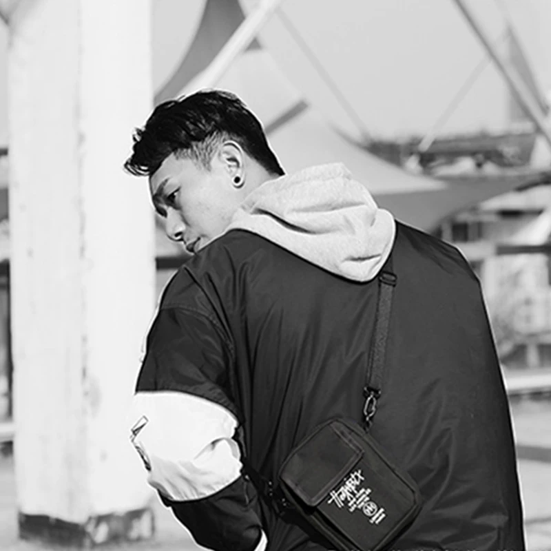 Men Sling Bag Mini Crossbody Bag Fashion Phone Purse Breast Shoulder Bags Boy Canvas Messenger 030261