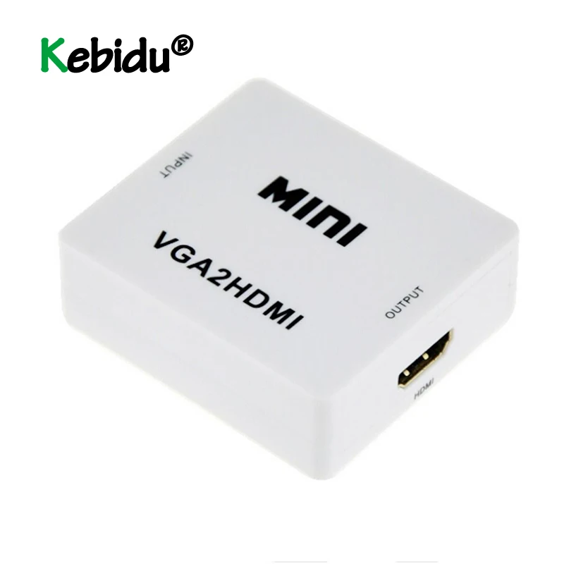 Новейший мини-конвертер VGA-HDMI-совместимый с аудиоразъемом VGA2 1080P адаптер для