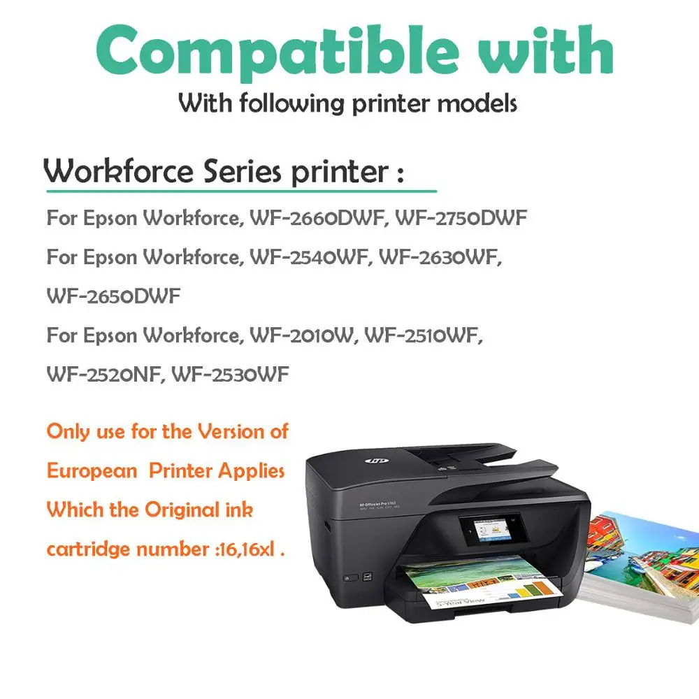 4 шт. совместимый Epson 16 16XL чернильные картриджи с Workforce WF 2630 2750DWF 2530WF 2510WF 2520NF 2650DWF|ink