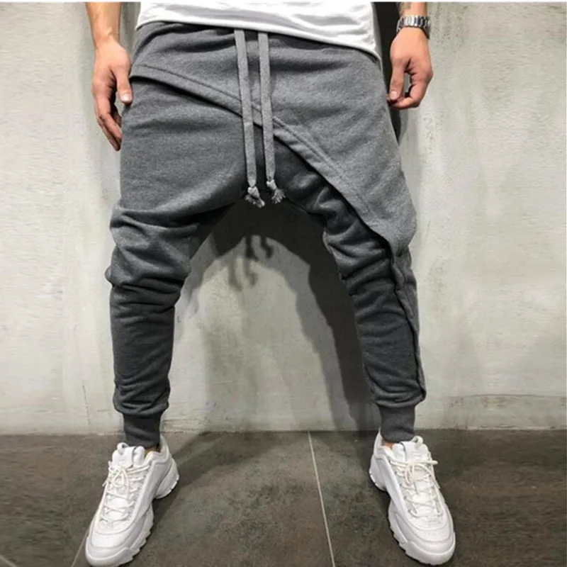 2019 новые мужские зауженные брюки облегающие Многослойные штаны для бега хип хоп