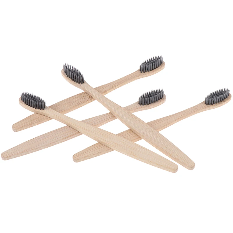 

5pcs/set Environmental Bamboo Charcoal Health Toothbrush For Oral Care Teeth Cleaning Eco Medium Soft Bristle Brushes