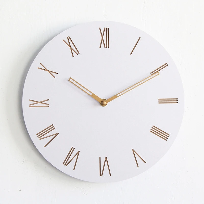 Настенные часы в скандинавском стиле белые деревянные бесшумные креативные для