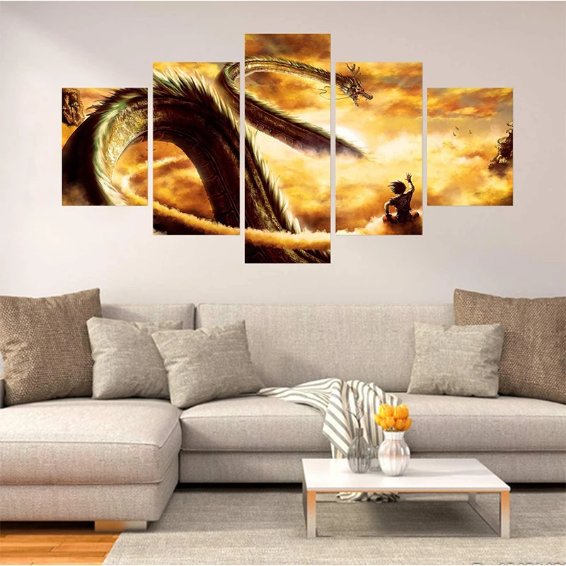 

Japanese anime cartoon canvas painting dragon ball posters and prints print mural pictures children's room home wall decoration