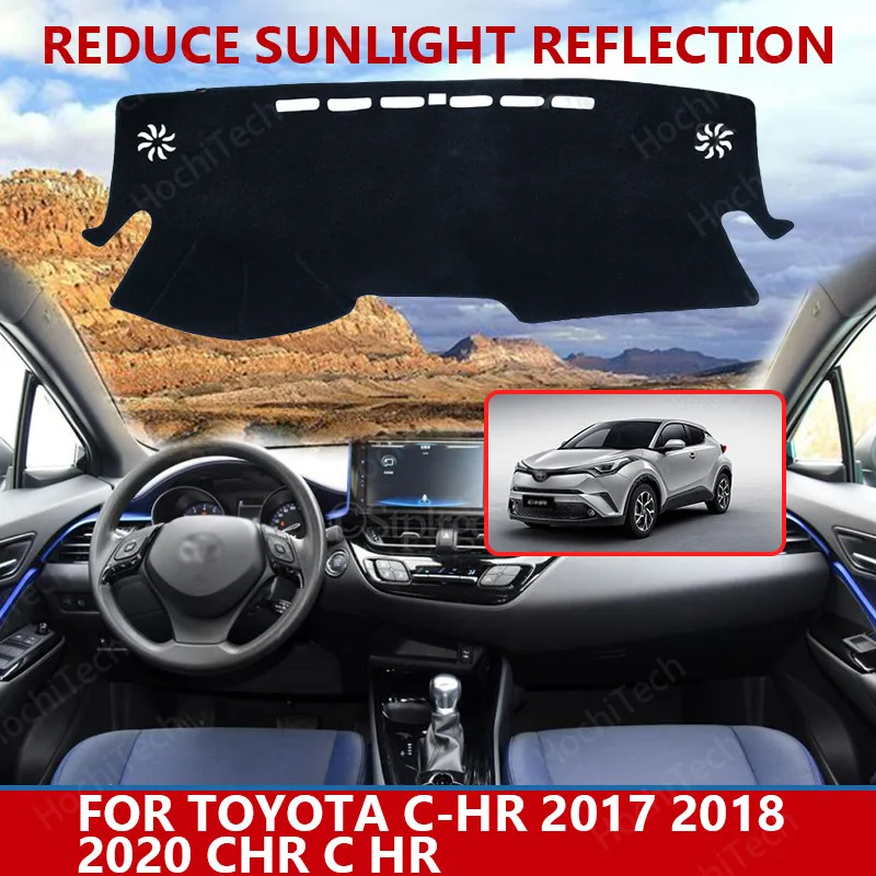 

for Toyota C-HR 2017 2018 2020 CHR C HR Right Left Hand Drive Good Polyester Material Anti Light Car Dashboard Cover Mat