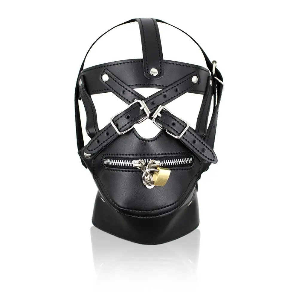 

LoveFun Premium Deprivation Hood Strict Removable Muzzle Bondage Fetish Slave Hood Fantasy Face Toy