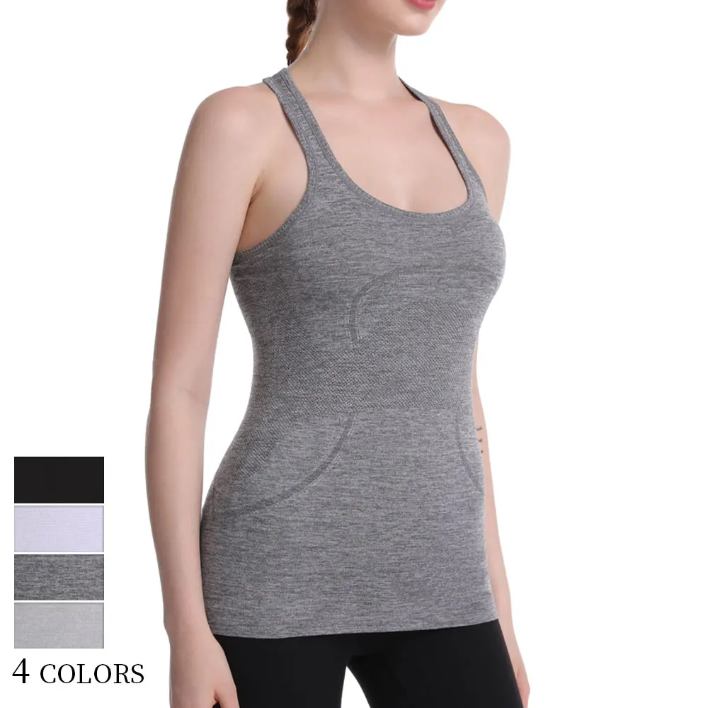 

4 Color Yoga Top Women Gym Sports Vest Tank Tops For Women Seamless Yoga Vest Sports Tops Gym Women Fitness T Shirt