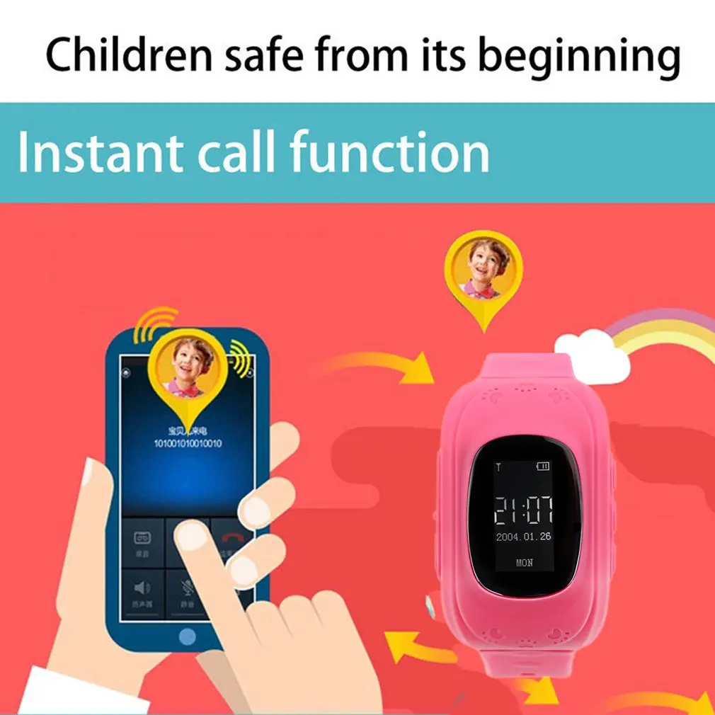 Детские Смарт часы SOS GPS браслет мобильный телефон анти потери трекер