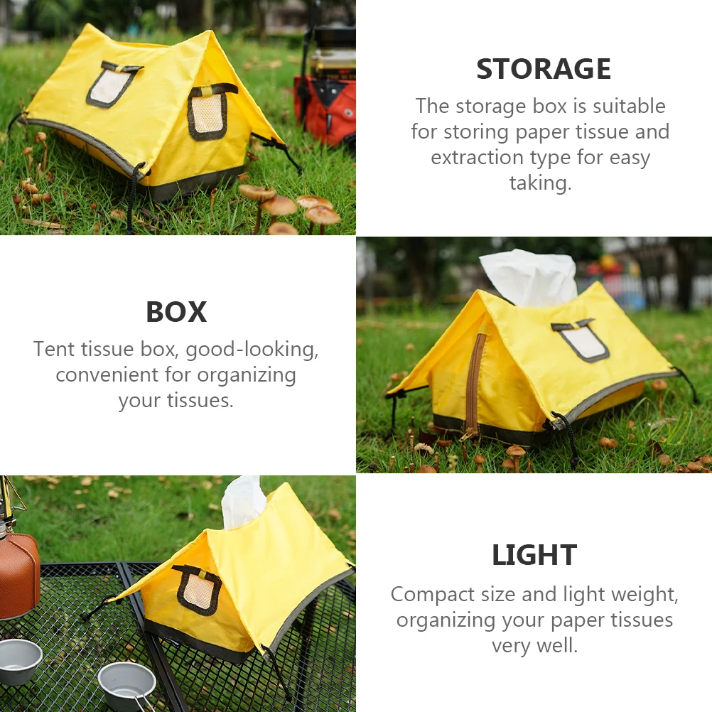 

1Pc Outdoor Tent Tissue Box Portable Zipper Tissue Box Creative Tissue Container