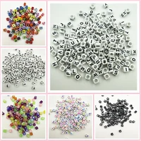 100pcs 6mm letter heart digital russian square alphabet beads acrylic beads diy jewelry making for bracelet necklace accessories