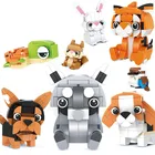 8 шт. креативный мини мультяшный животный блок набор 3D DIY Черепаха енот белка кролик Тигр Kookaburra строительные кирпичные игрушки для детей