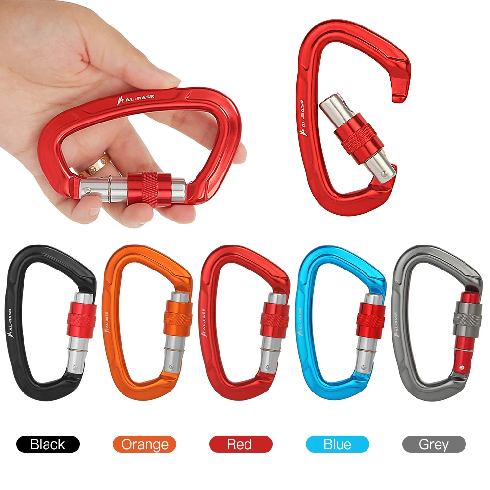 

Outdoor 25KN D-Shaped Carabiner Lock Heavy Duty Aluminum Alloy Carabiner Buckle Survival Carabiner Lock Camping Equipment