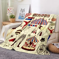 circus clown printed flannel warm blanket sofasofa bedaircraft family tv cover travel decoration nap leisure blanket