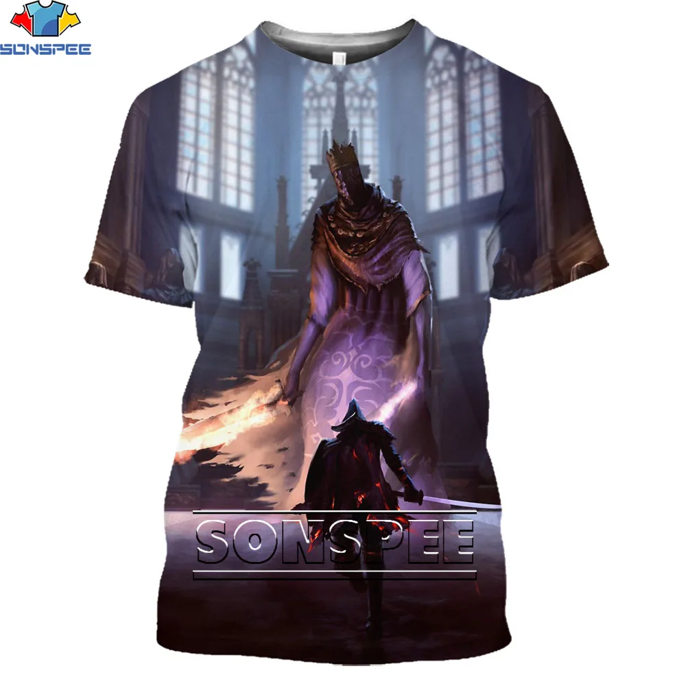 

SONSPEE Dark Souls 3 Printed T-shirt For Men And Women 3D Printed Casual Harajuku Style Short-sleeved Street Loose Oversized Top