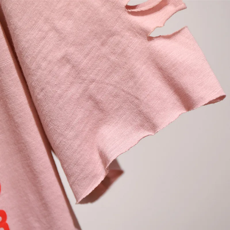 Женская футболка большого размера d 6XL розовая летняя с круглым вырезом и