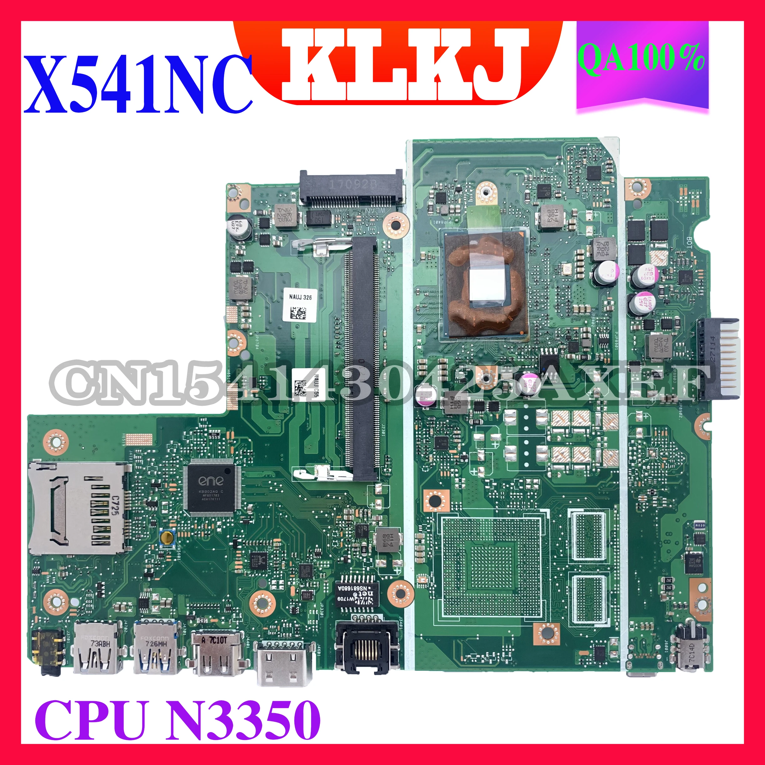 

Материнская плата KLKJ X541NC для ноутбука ASUS X541NA X541N, оригинальная материнская плата процессора Celeron N3350 GM