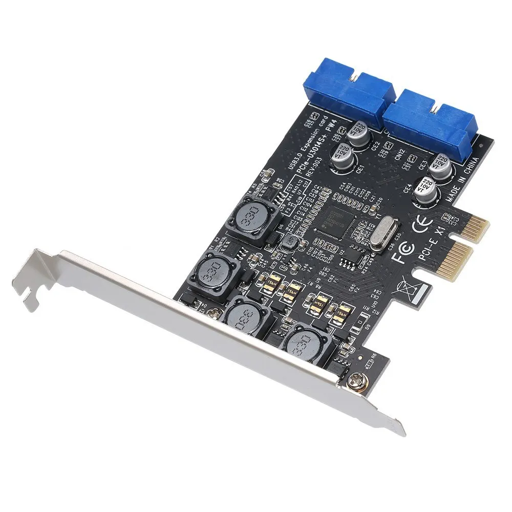Супер Скоростной PCI Express для двойной 20 Pin USB 3 0 Карты Контроллера PCI-E X1 до 2 портов