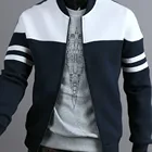 Модная мужская Куртка, повседневная спортивная одежда с длинным рукавом, Куртка в стиле пэчворк, пальто, новинка, осенне-зимняя плотная Теплая мужская одежда, топы, Куртка