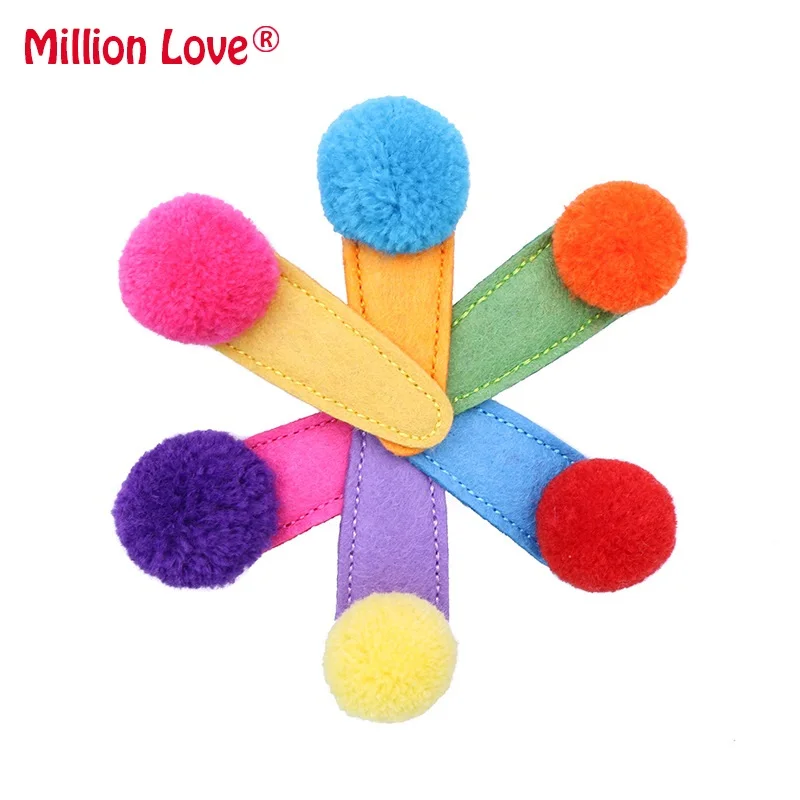 6 шт./лот Радужный шар заколки для волос маленьких девочек разноцветные