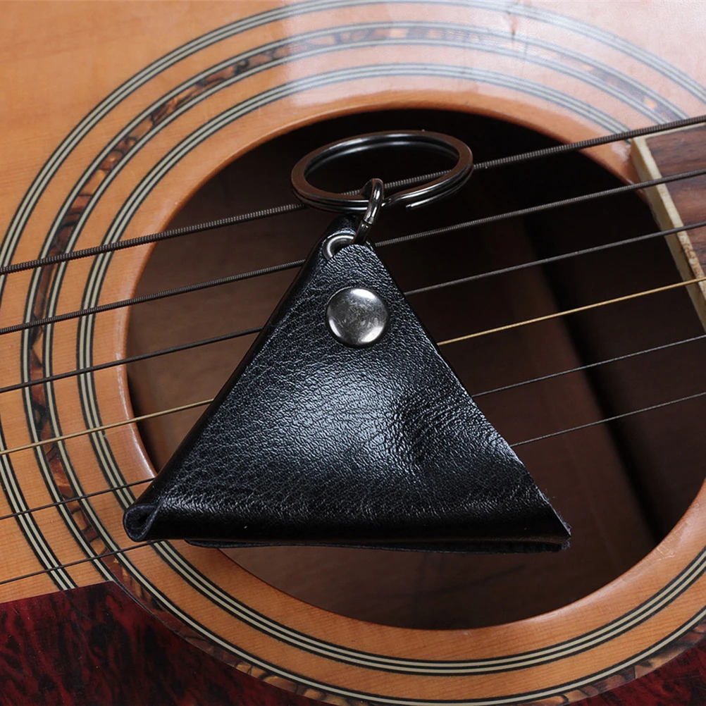 Держатель для гитары из натуральной кожи чехол хранения медиатора сумка