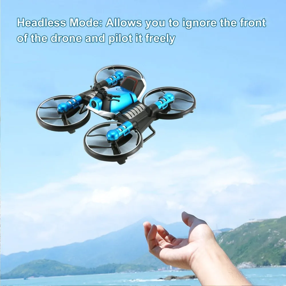 HeHengDa игрушки H6 2,4G 2 в 1 Электрический RC деформация мотоцикл Дрон Wi-Fi управление автомобиль RTR модель