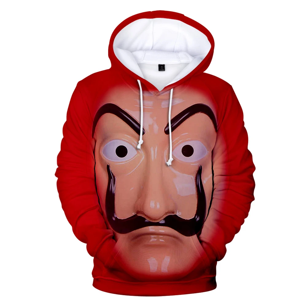 3D толстовки с капюшоном Толстовка с принтом ТВ серии La casa de papel Money Heist House of paper Мужская/Женская известная брендовая одежда