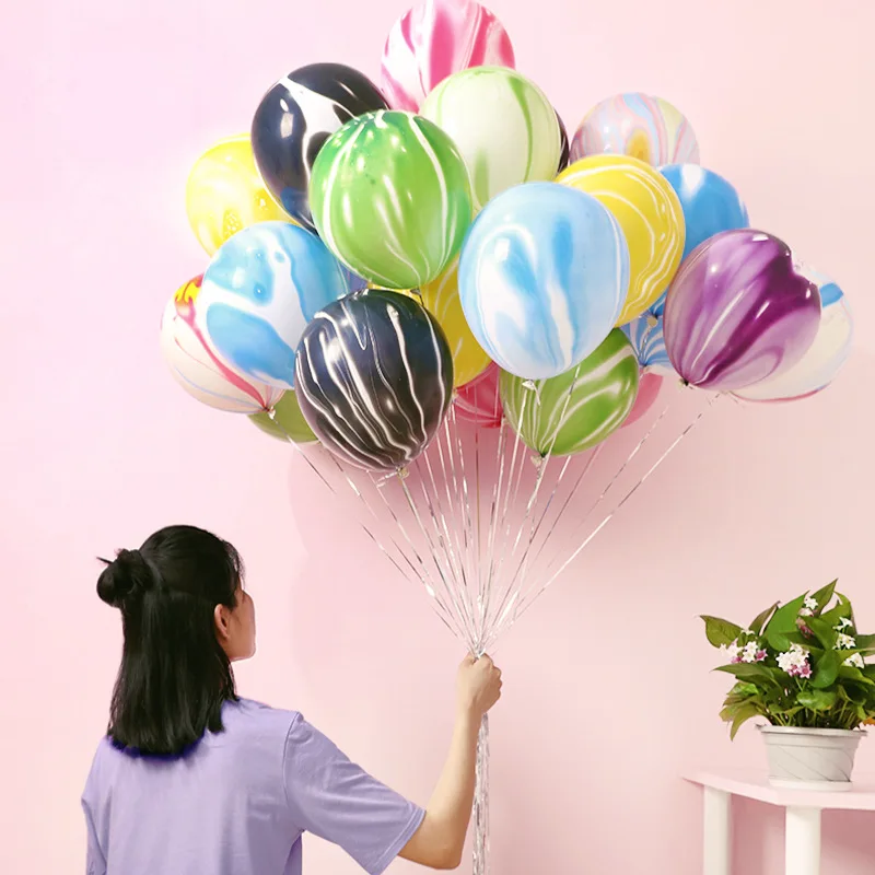 

5/10pcs 12 inch Painting Agate Balloons Wedding Birthday Party Decoration baby shower Colorful Cloud Air Balloon helium Globos