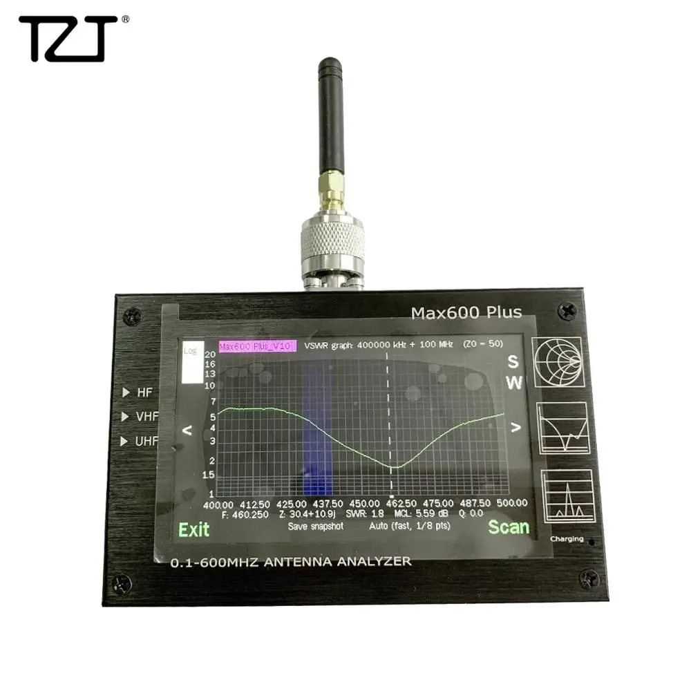 Антенный Анализатор TZT Mini600 Max600 Plus HF/VHF/UHF сканирование 0 1 600 МГц с сенсорным ЖК экраном TFT 4 3 дюйма|ЦАП| |