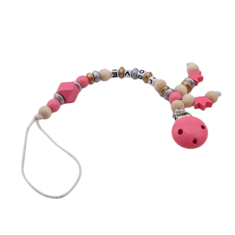 Деревянные зажимы для пустышки с надписью LOVE нетоксичные держатель детской