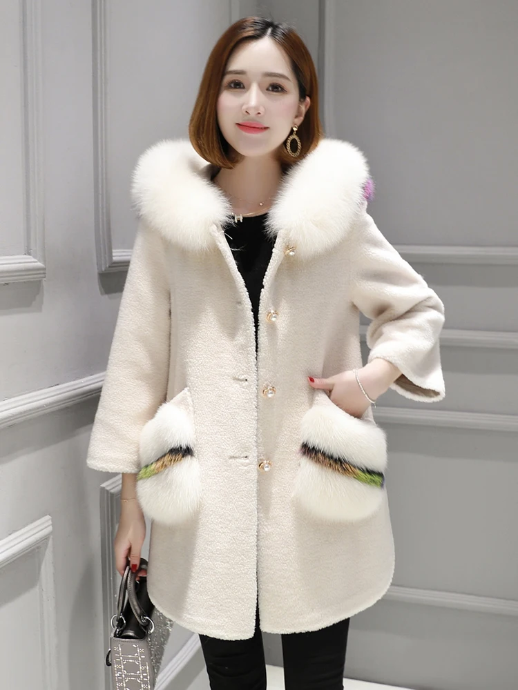 Женская Шуба из натурального меха осень-зима куртка женская одежда 2021 на лисьем