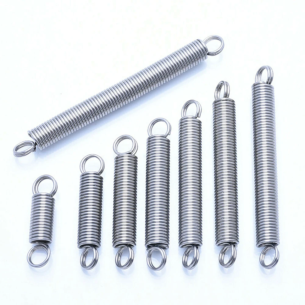 

Wire Diameter 1.2mm Expansion Spring 304 Stainless Steel Extension Springs Loop-End Out Dia.8mm 10mm 12mm Length 30mm-300mm
