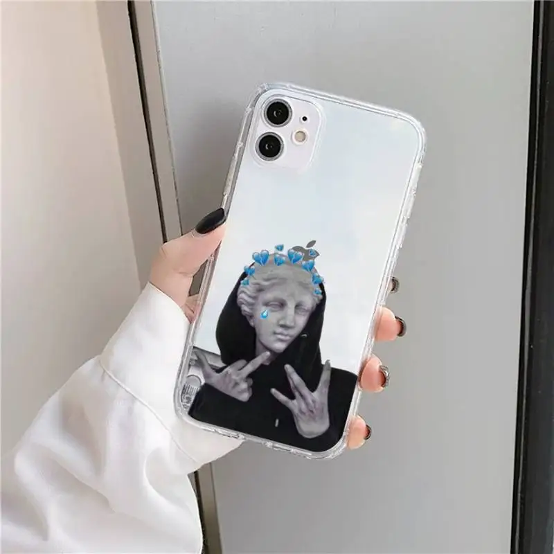 

Great Art Aesthetic David Mona Phone Case Transparent for iPhone 11 12 mini pro XS MAX 8 7 6 6S Plus X 5S SE 2020 XR