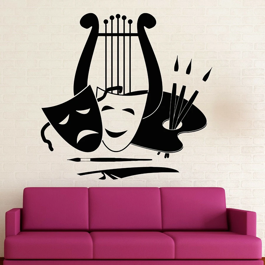 Маска Настенная Наклейка художественный театр музыка художника Muse Inspiration Sketchpad