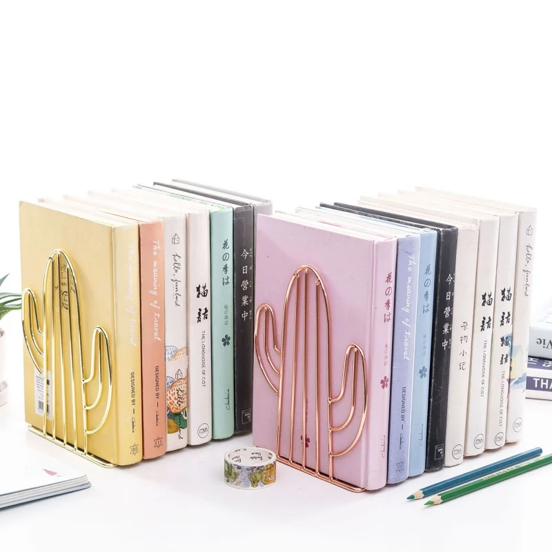 Железная проволока металлические книжные концы кактус дизайн подставки для книг