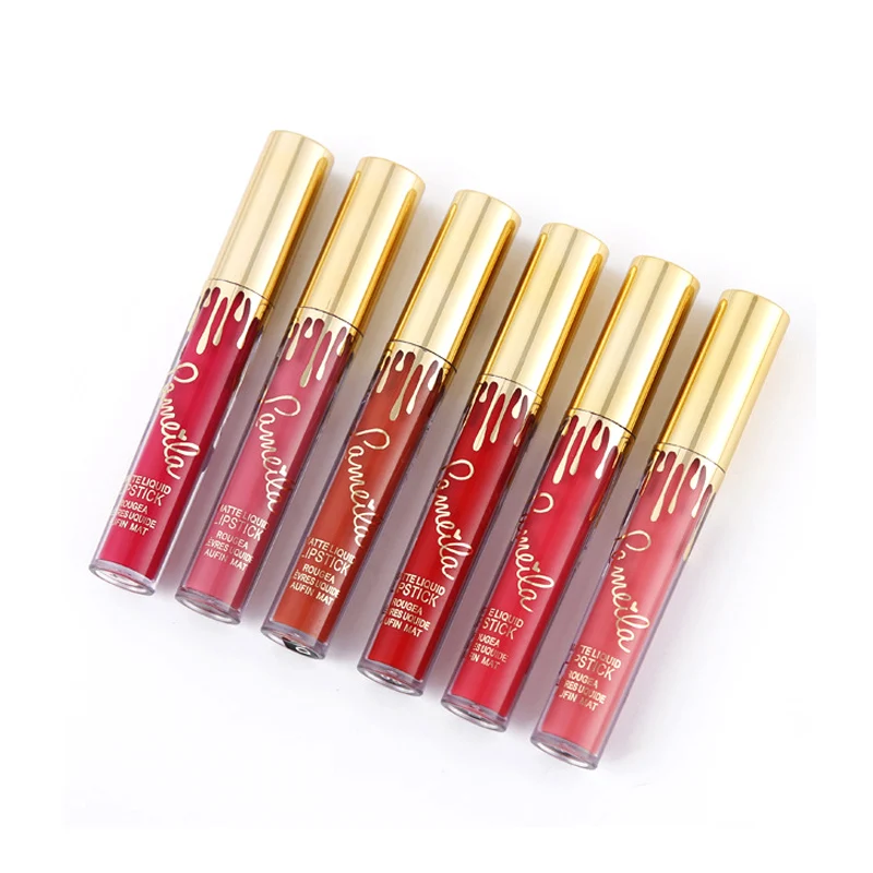 Жидкая помада 12 цветов матовый макияж водостойкая красная долговечный блеск